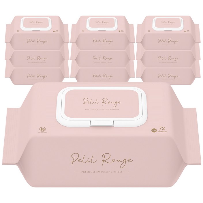 쁘띠루쥬 70평량 엠보싱 물티슈 캡형