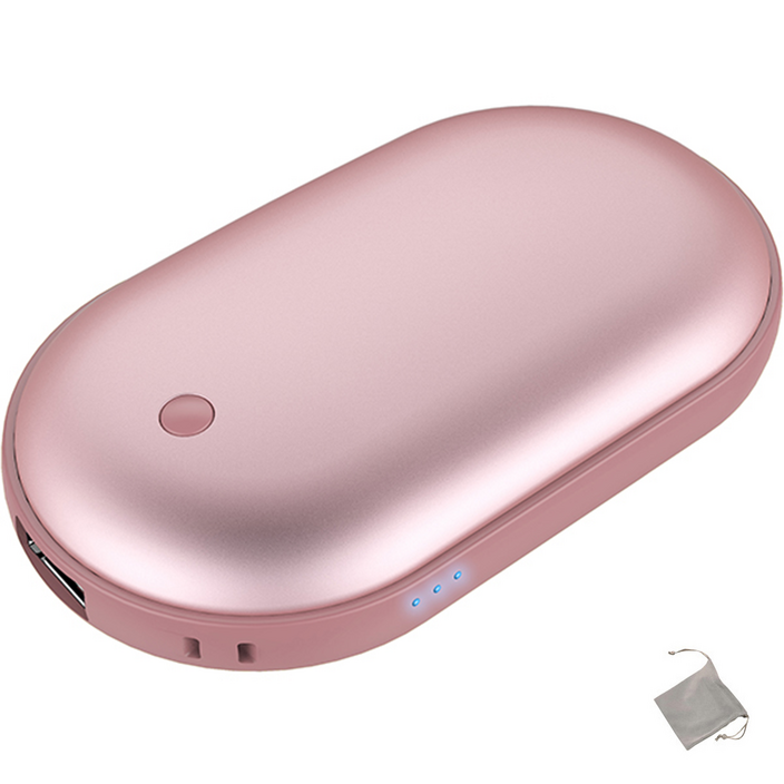 애니클리어 충전식 보조배터리 휴대용 손난로 전기 핫팩  파우치, iGPBHOT3, 핑크