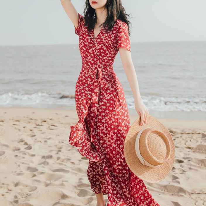 앤드스타일 여성용 몰디브 프릴 랩 롱원피스 260488 앤드스타일 여성용 몰디브 프릴 랩 롱원피스 260488