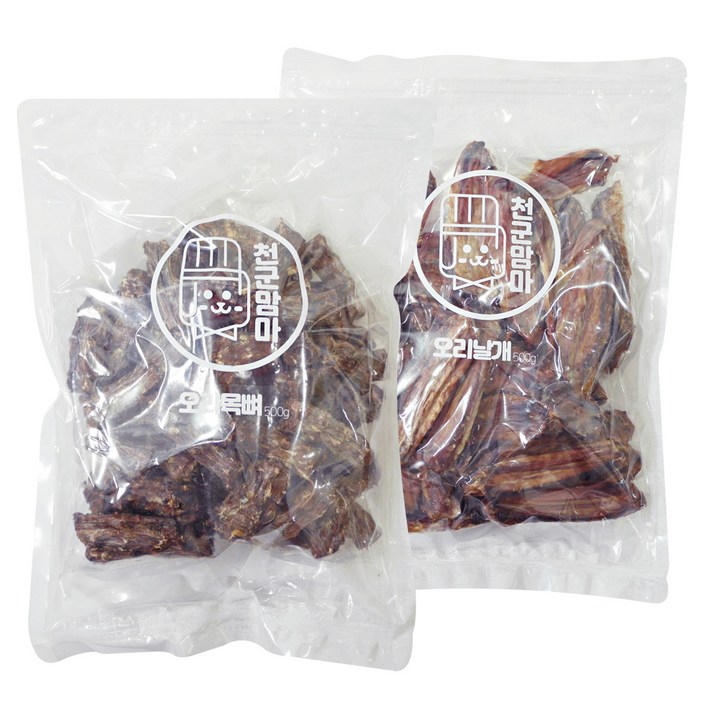 천군맘마 강아지 대용량 수제간식 오리목뼈 500g 오리날개 500g 천군맘마 강아지 대용량 수제간식 오리목뼈 500g 오리날개 500g