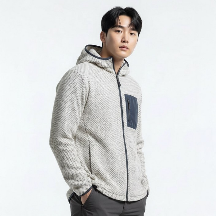 예약코아이 멀티아웃도어 100프로 재생원단 풀집업 활동성 좋은 후디 후리스 자켓 캠핑 등산 백패킹 미드레이어 오버사이즈