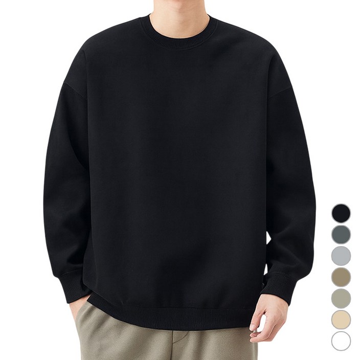 JBOOM 데일리 무지 맨투맨 티셔츠