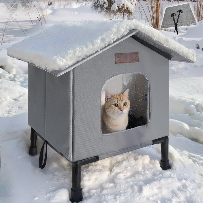 비와 눈 방지 야외 길고양이 겨울집 숨숨집 바닥 뜬