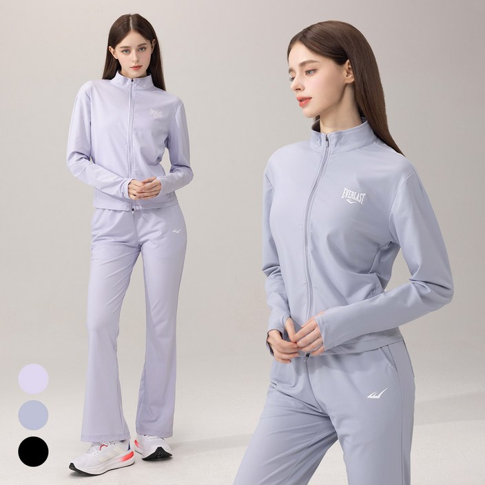 에버라스트 여성 러닝크루 상하세트 러닝자켓  부츠컷 팬츠