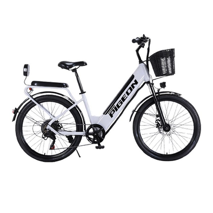 모티비아 배터리분리가능 클래식 전기자전거 PAS 스로틀 겸용 400W, 화이트, 알루미늄 합금