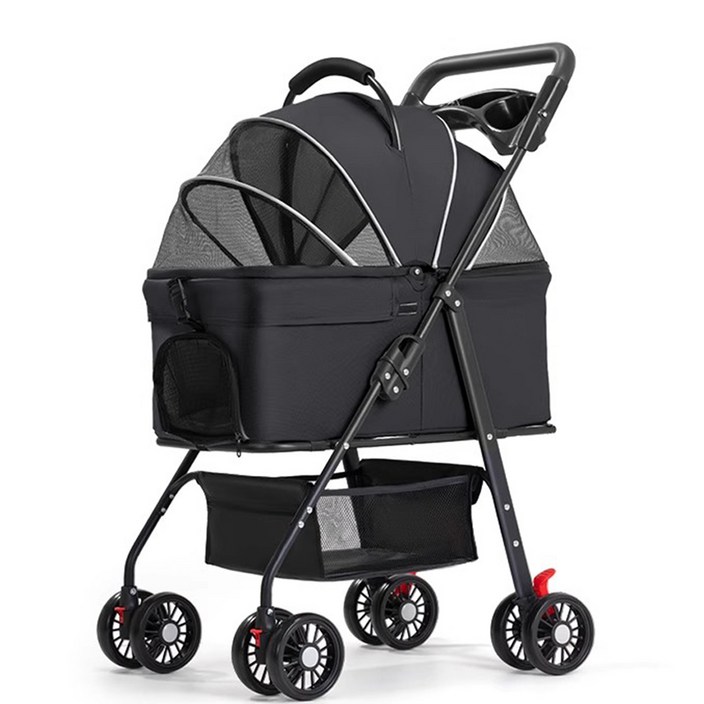 달리발리 코펫트래블러 강아지 고양이 프리미엄 2in1 카시트 겸용 접이식 애견 유모차 이동장, 코펫래블러 블랙