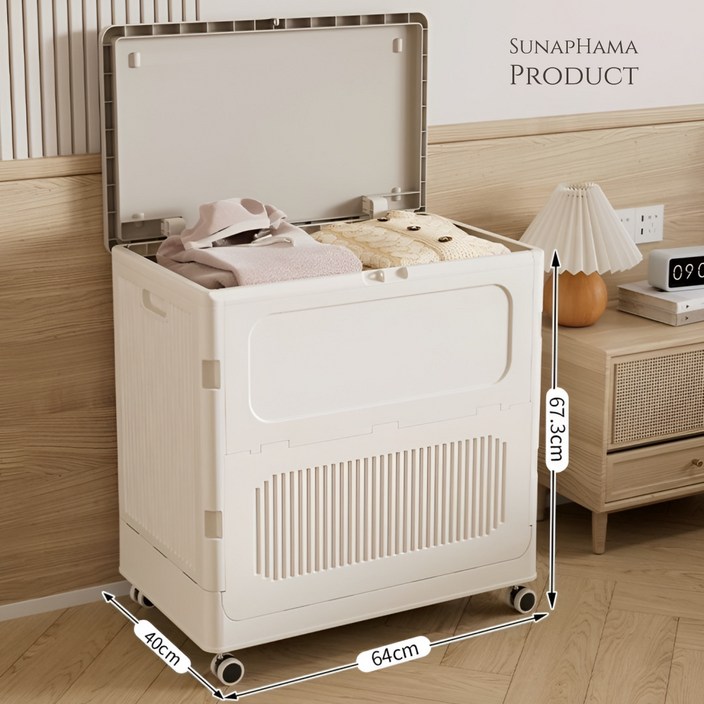 수납하마 대용량 접이식 리빙박스 123L 정리함 멀티수납 간편이동바퀴, 화이트, 1개 수납하마 대용량 접이식 리빙박스 123L 정리함 멀티수납 간편이동바퀴, 화이트, 1개