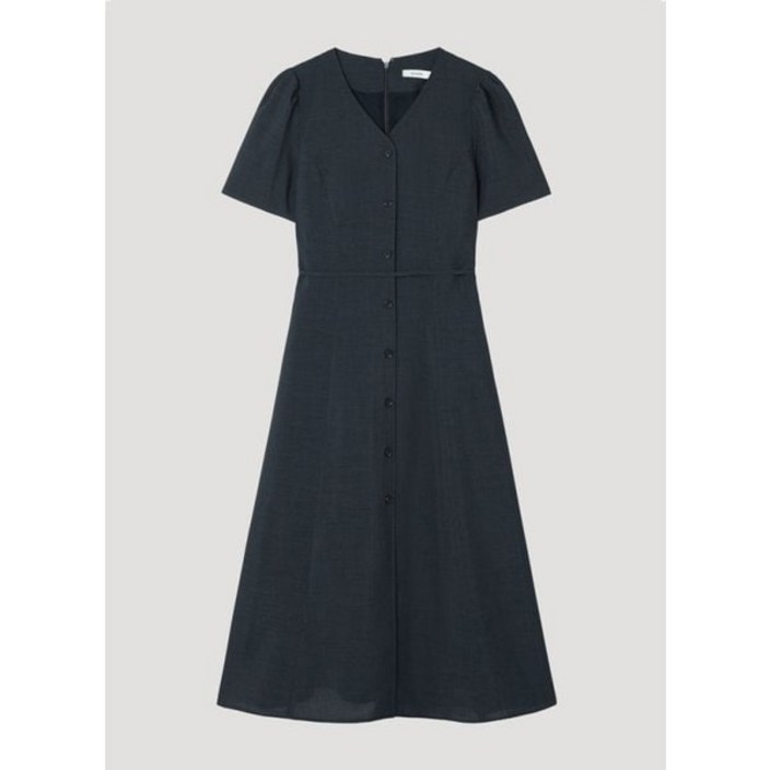 [백화점정품] 쉬즈미스 원피스 퍼프 슬리브 벨티드 맥시