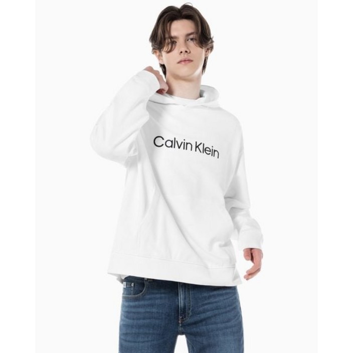 캘빈클라인 진 CALVIN KLEIN JEANS 남성 롱슬리브 스탠다드로고 테리 후드 티셔츠40HM231리오더 687963