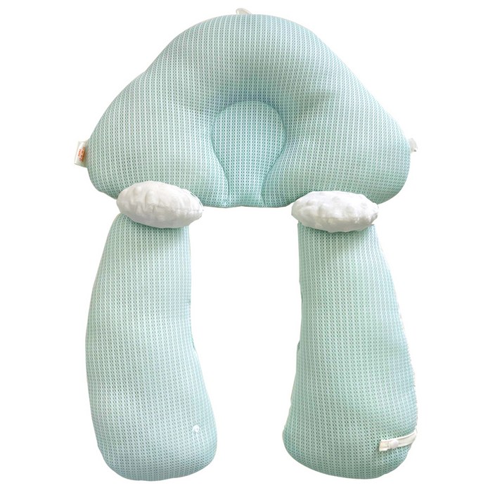 키즈웍 아기 옆 잠 신생아 짱구 두상 베개 u자 바디필로우 뒤집기 역류 방지 쿠션 유아 옆으로 누워자는 배게 메쉬