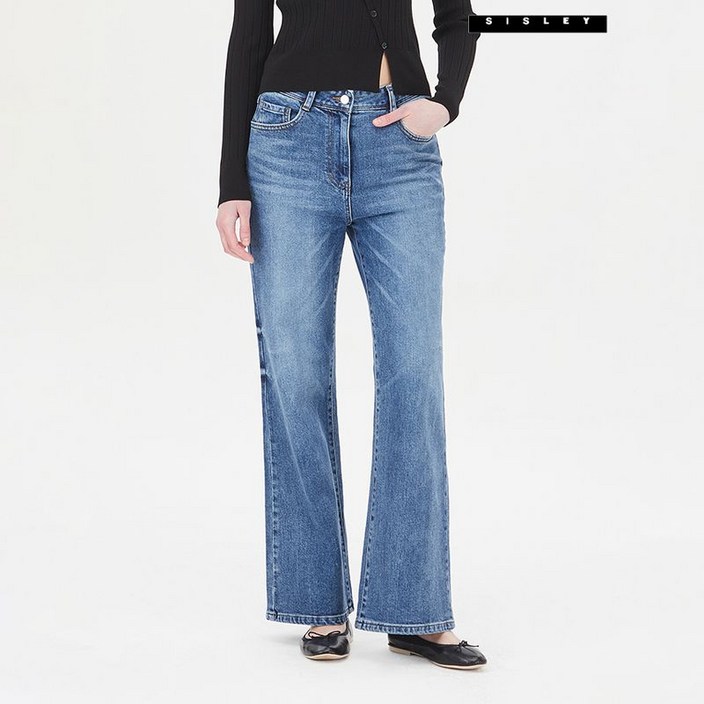 시슬리 임지연 착용 디스트로이드 부츠컷 데님 팬츠 SADPA4511