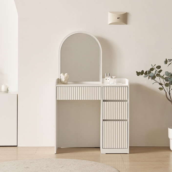 멜루어 800 수납 LED 조명 수납 모던 미니 거울 화이트 화장대세트