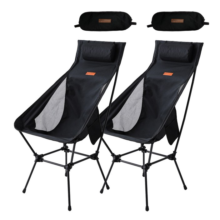 레드코코 경량 캠핑의자 미니멀 폴딩, 블랙2개, 2개