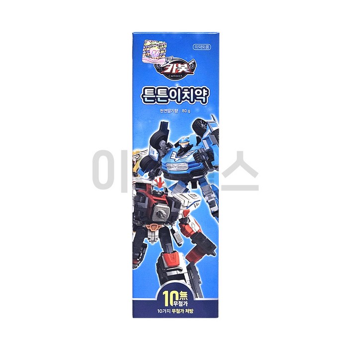 헬로카봇 튼튼이 치약 80g 천연딸기향, 1, 80g
