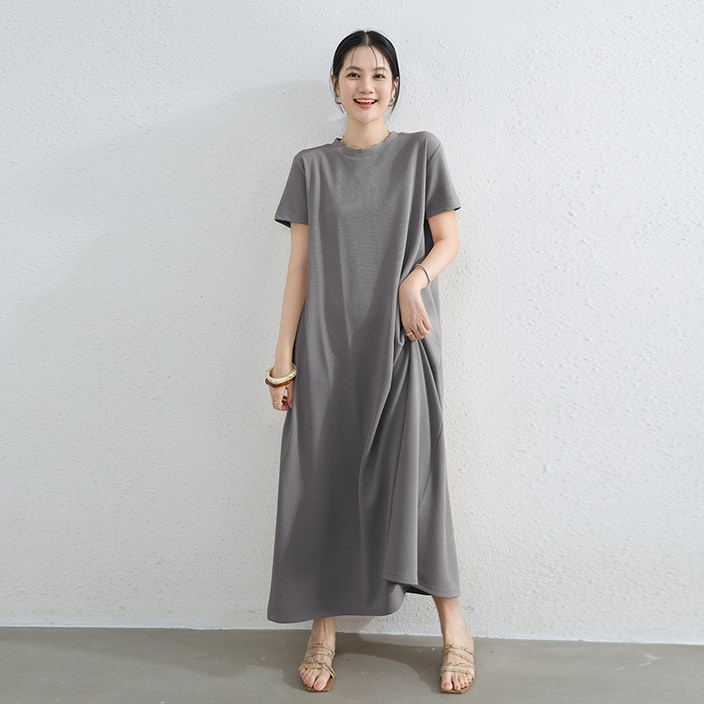 여성 라운드 빅사이즈 롱 원피스