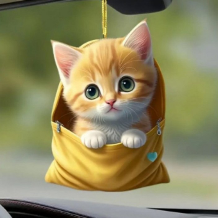 룸미러 고양이 악세사리 인형 차량 꾸미기 실내용 장식
