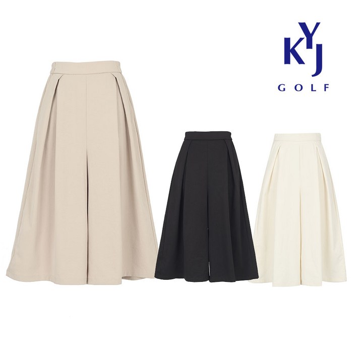 김영주골프 여름 살랑 플레어 치마바지 큰통 스판 여성 7부 와이드팬츠 KPMLSL82