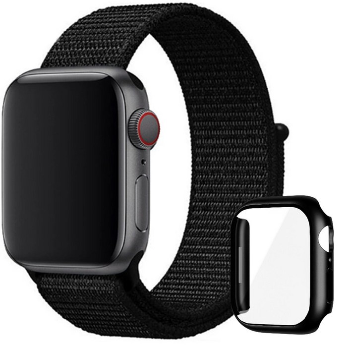아이비온 애플워치 스포츠 나일론 스트랩 40 44 + 풀커버 케이스 세트