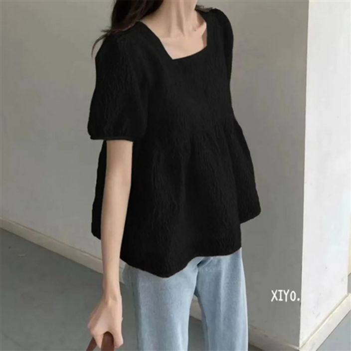 SX2241 여성스러운 스퀘어넥 블라우스 SX2241 여성스러운 스퀘어넥 블라우스