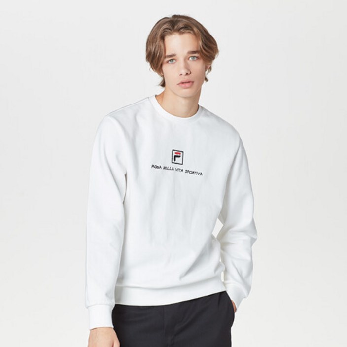 휠라 [FILA] 핸드드로잉 로고 맨투맨 (FS2POC1128X_OWH2)