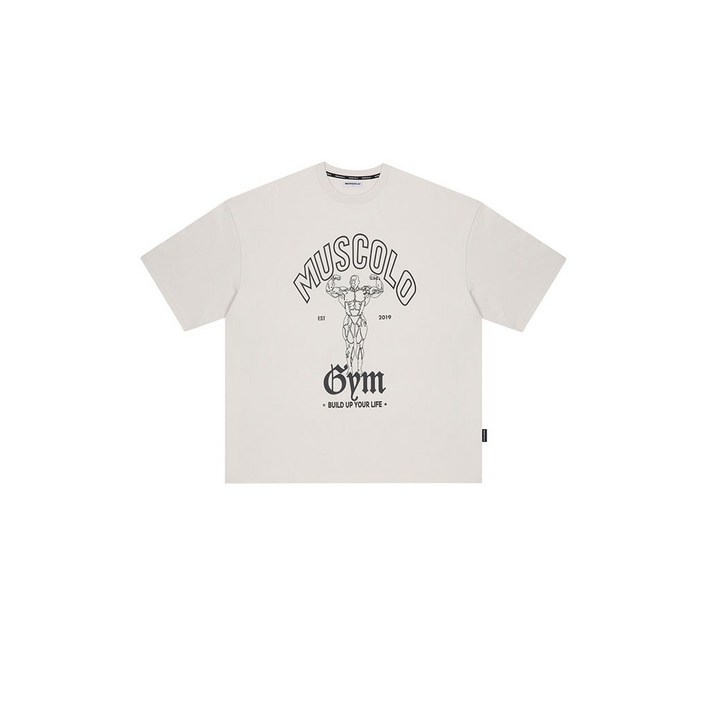 [아이언피지크] 코튼 오버핏 반팔 티셔츠 애쉬베이지