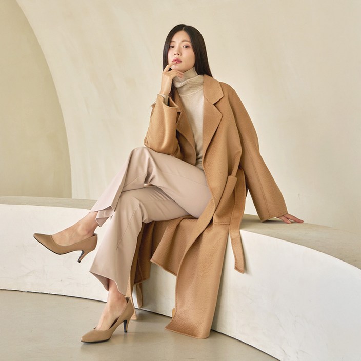 여성 핸드메이드 코트 울100 지블링 겨울 롱코트 레츠 지블링
