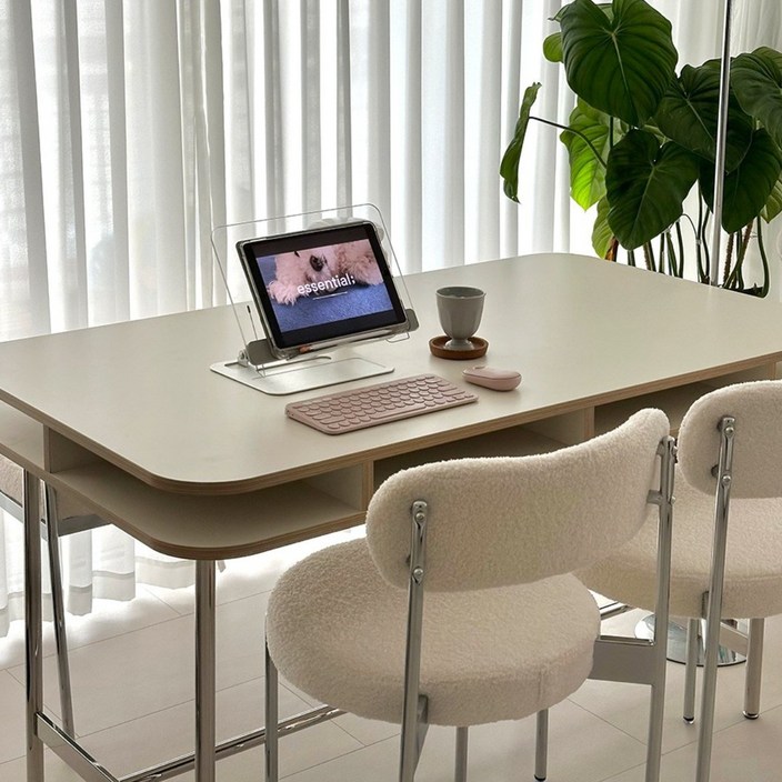 프롬홈 애비뉴 스테인리스 카페 리빙다이닝 서랍형 식탁 테이블 1400, 1400 오픈수납형테이블, 4인용