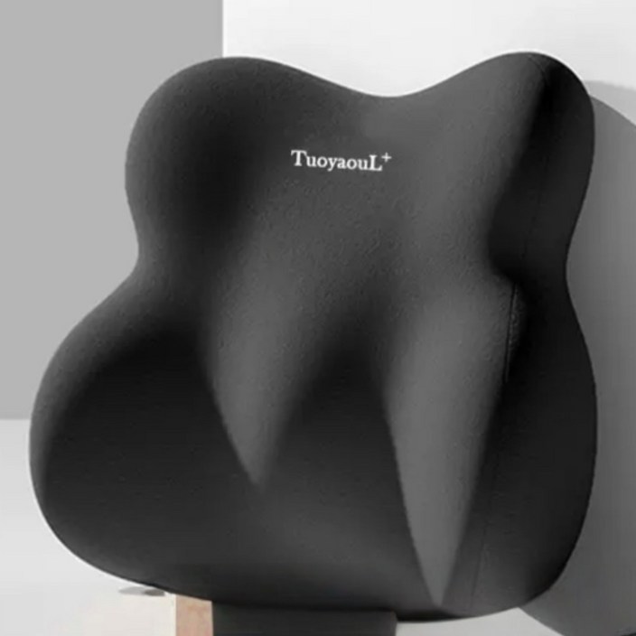 사무실/차량 허리 꼬리뼈 보호 통풍 고급 쿠션, 블랙