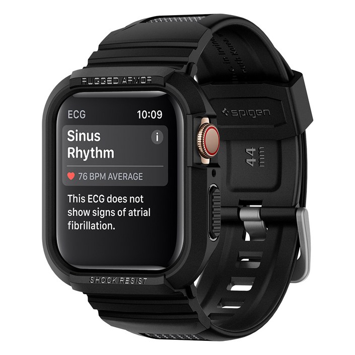 슈피겐 갤럭시워치 스트랩 일체형 케이스 러기드아머 프로, 블랙, 1개