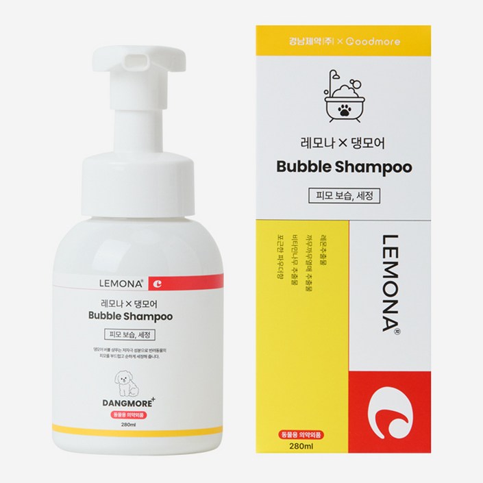 댕모어 레모나 강아지 버블 샴푸, 1개, 280ml 댕모어 레모나 강아지 버블 샴푸, 1개, 280ml