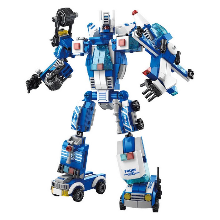 맘스아이 6in1 변신 경찰로봇 블럭 533pcs, 혼합색상, 1개 맘스아이 6in1 변신 경찰로봇 블럭 533pcs, 혼합색상, 1개