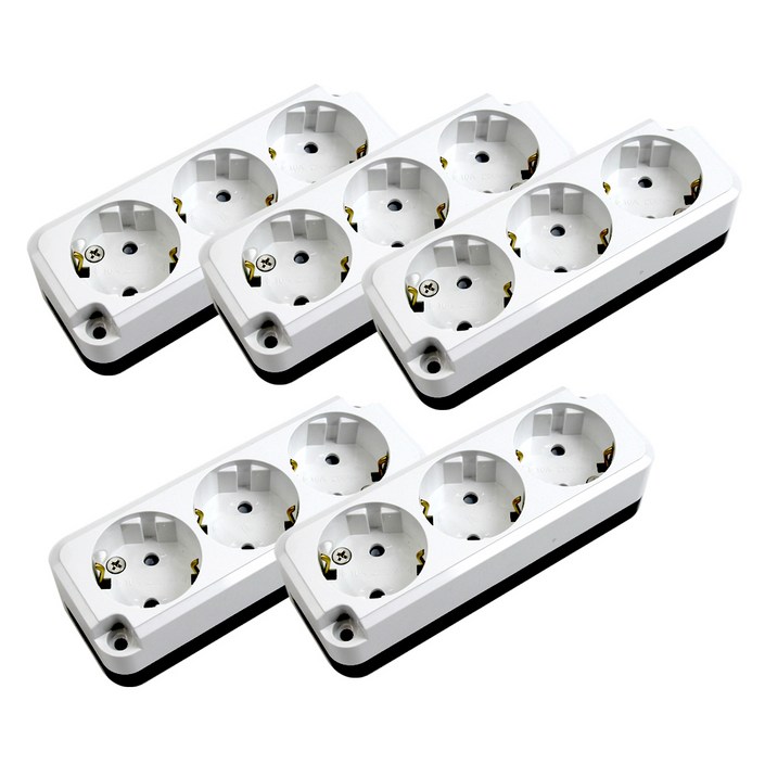 접지 노출 나사타입 콘센트 3구