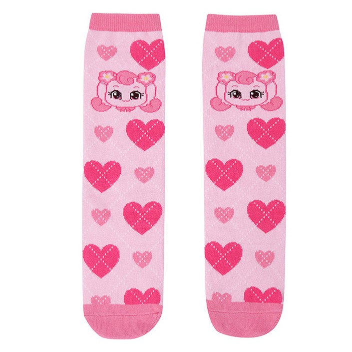 여아용 캐치티니핑 하츄 아가일하트 양말