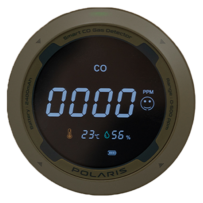 폴라리스캠프 가정 캠핑용 택티컬프로 일산화탄소 온도 습도 무선 경보기 카키