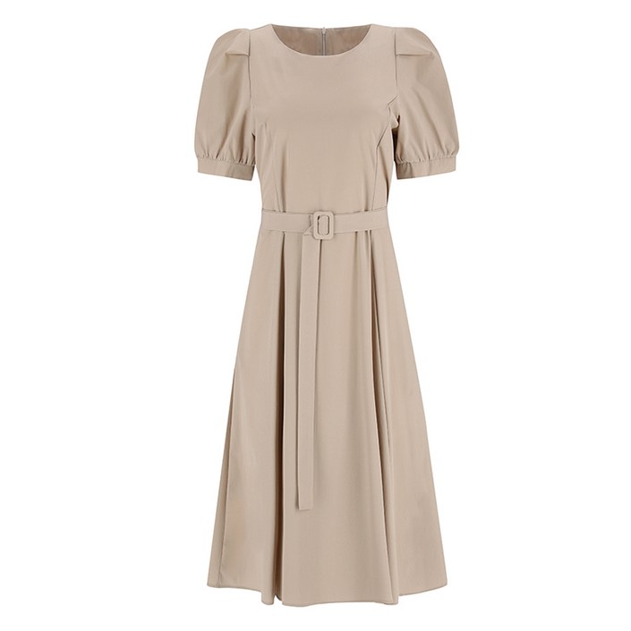 이사베이 소매 퍼프 벨트  롱 원피스 세트 VIOAD2547