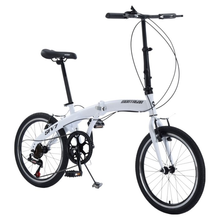 몬타그나 7단 접이식 미니벨로 자전거 SFV7, 화이트, 1개, 153cm