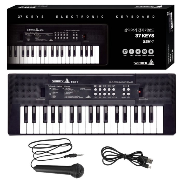 삼익악기 37 미니 키보드 피아노 SEK-1, SEK-1, 블랙, 1개