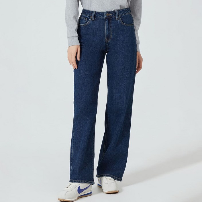 게스 여성용 와이드 팬츠 다크블루 사계절용 YO3D9125DBL