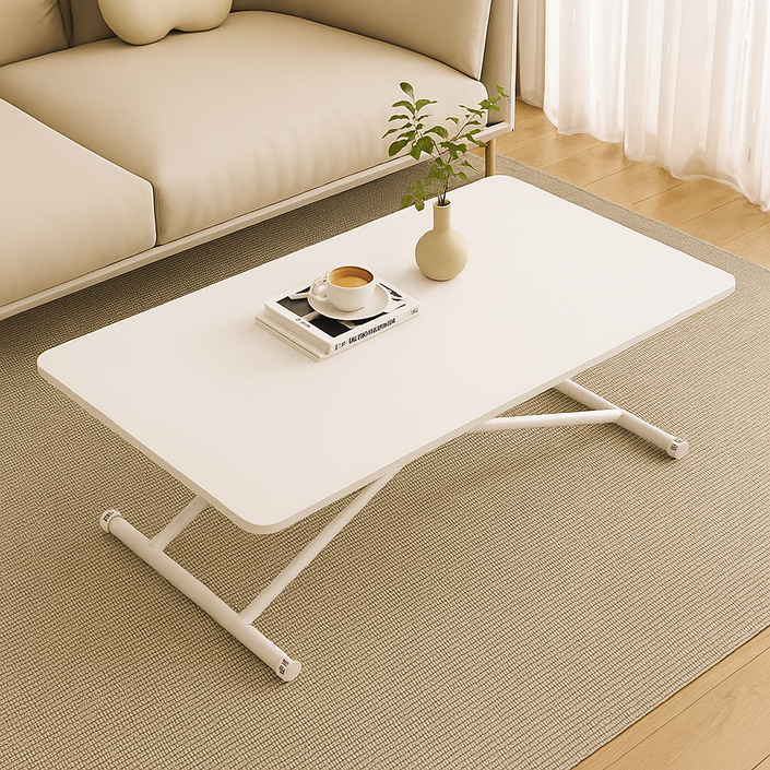 오브민 LPM 높이조절 접이식 다용도 식탁 거실 리프트 테이블 900, 화이트