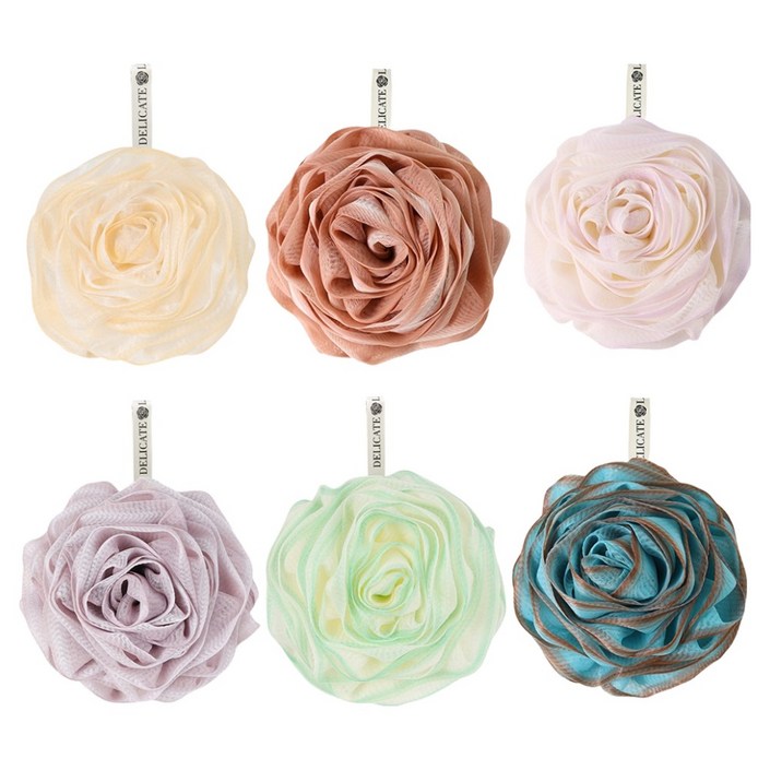 가가호호 거품폭탄 플라워 샤워볼 75g x 6종 세트, 1세트, 6개입, 혼합색상