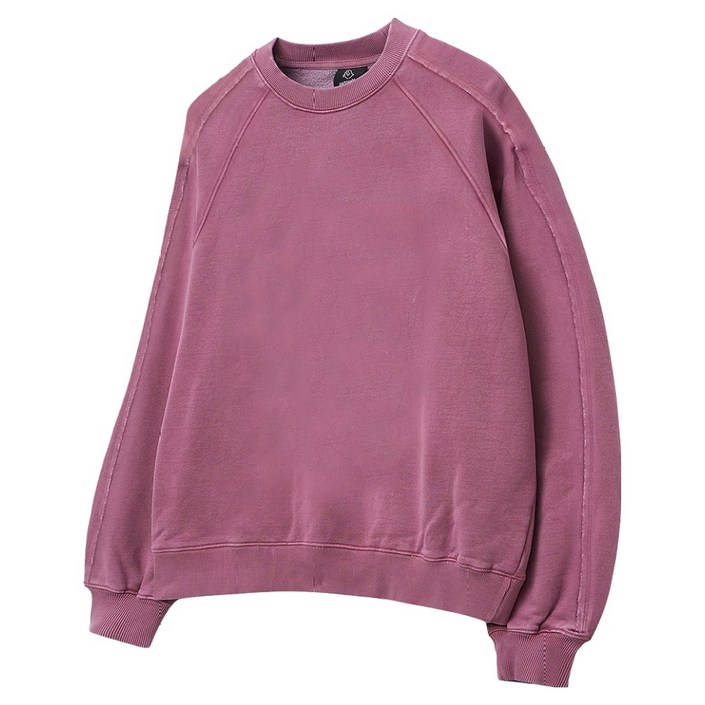 모즈모즈 남녀공용 컷오프 테리 기모 피그먼트 오버핏 맨투맨