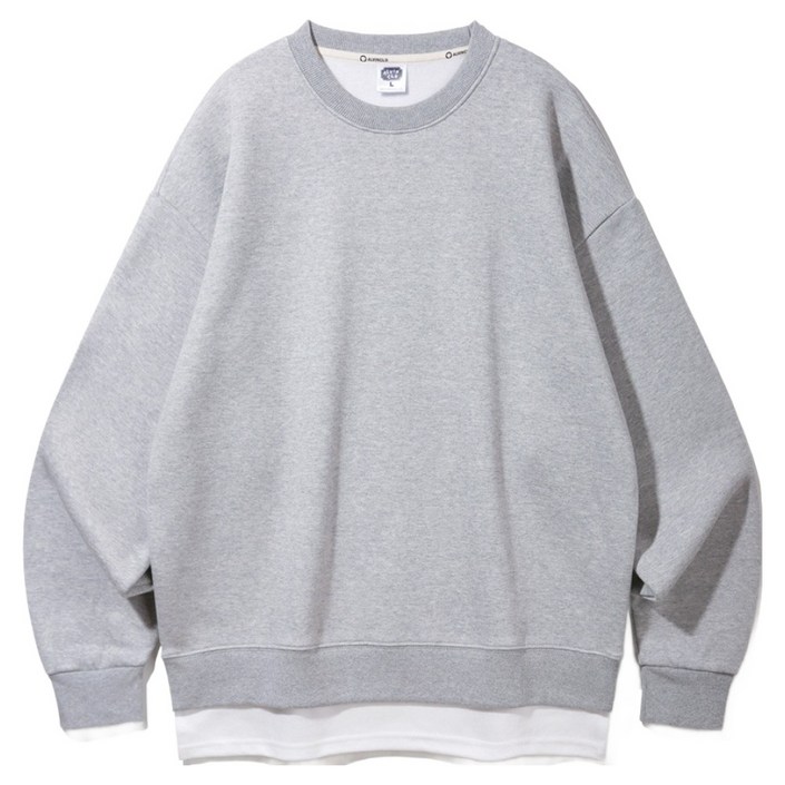 앨빈클로 남녀공용 더블코튼 레이어드 오버핏 맨투맨 MAR884