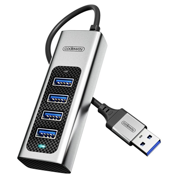 코드웨이 USB 3.0 타입 노트북 멀티허브 4포트 0.2m, 그레이, 1개