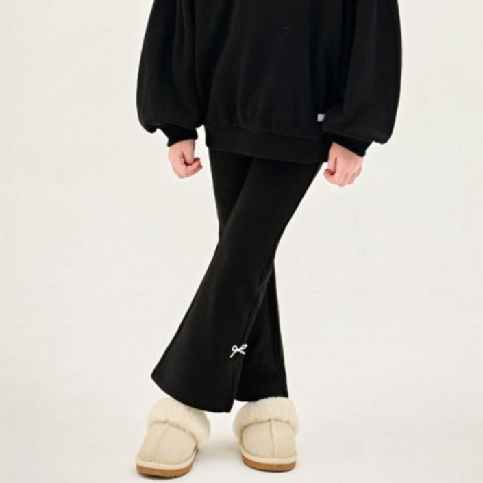 젤리스푼 아동용 진주 리본 밍크기모 부츠컷 레깅스