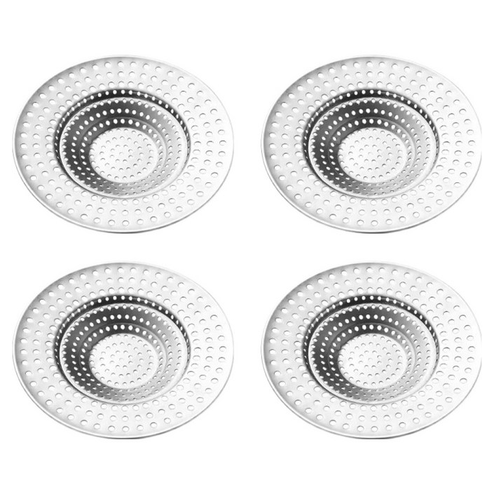 더자카 스테인레스 욕실 배수구 거름망 트랩 4p