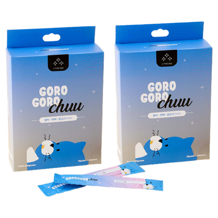 gorogoro 고양이 츄 간식 30p, 믹스치킨참치연어, 450g, 2개