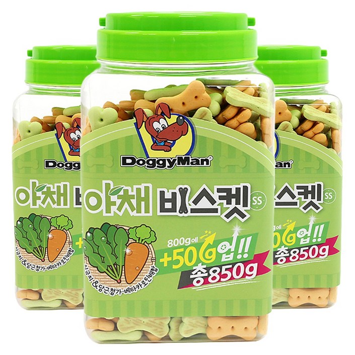 도기맨 강아지 비스킷 SS, 야채맛, 850g, 3개