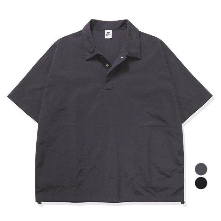 엠씨티 남녀공용 바스락 바람막이 카라 반팔 티셔츠