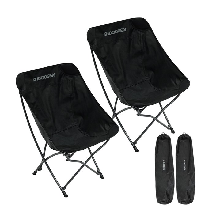 아이두젠 휴대용 낚시 캠핑 의자 C100, 블랙, 2개