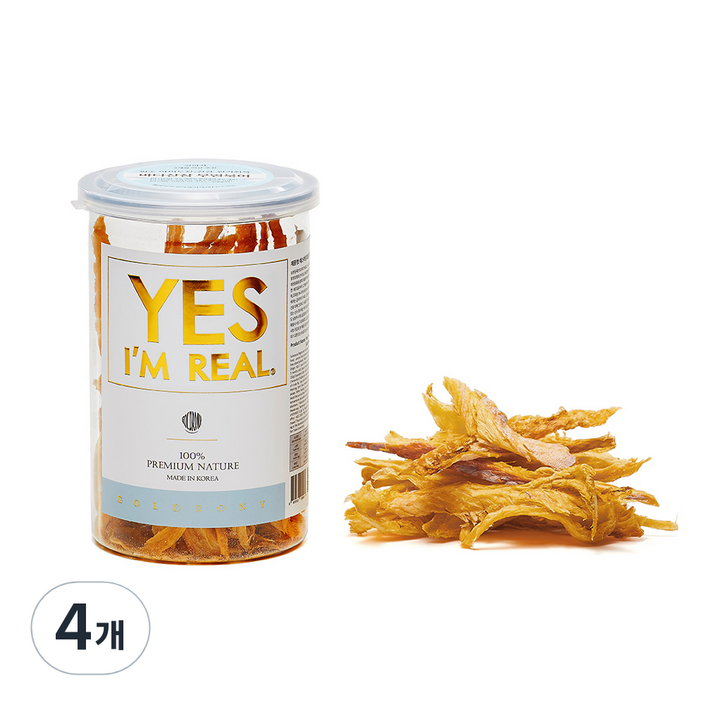 골드로니 예스아임리얼 강아지 수제간식, 무염 북어채 맛, 60g, 4개